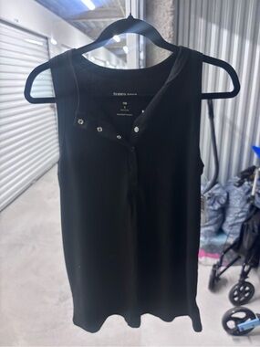 torrid Black Snap-Front Ribbed Tank Top